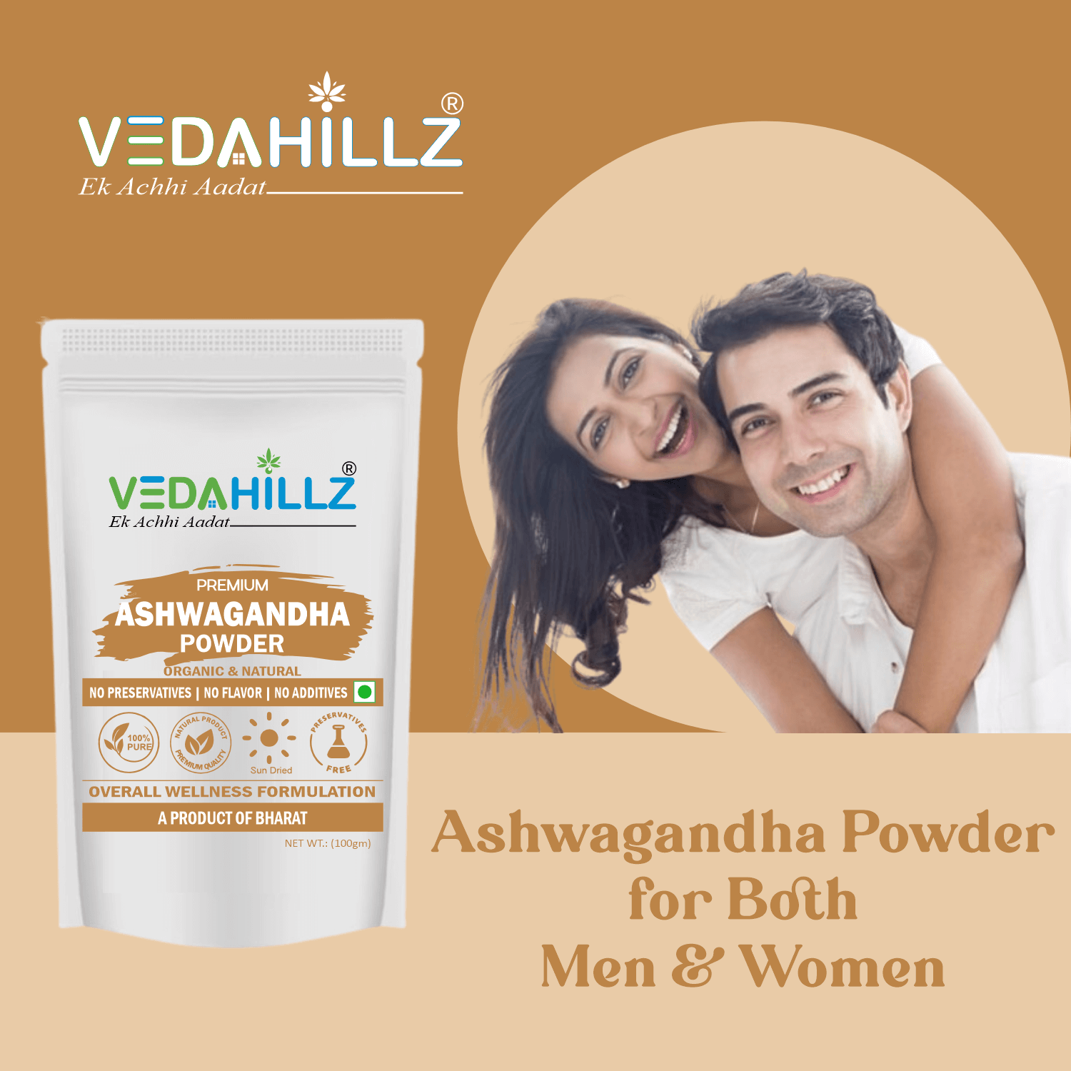 Vedahillz Ashwagandha Powder Made from Carefully Selected Ashwagandha Roots